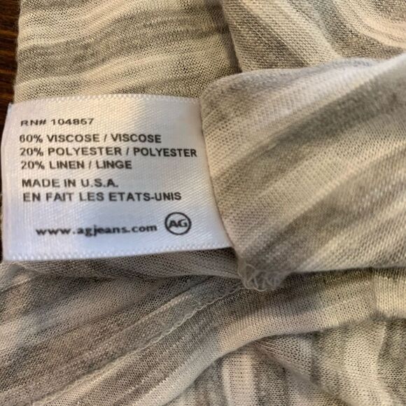 AG Gray and White Striped Tee - Picture 6 of 6